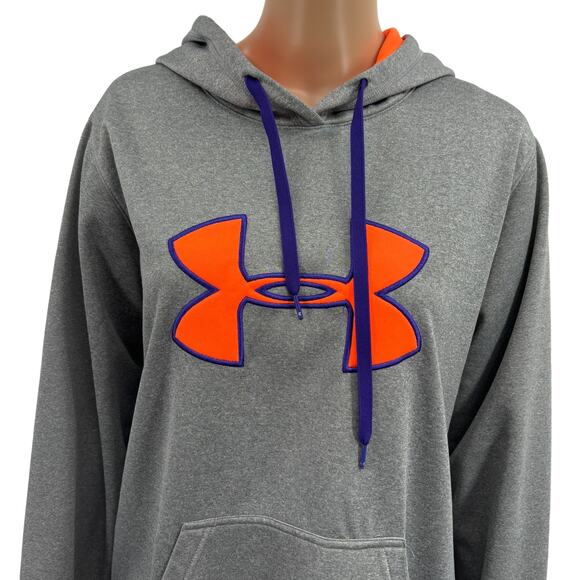 Under Armour Women's Gray UA Storm Semi Fitted Hooded Sweatshirt - Picture 3 of 11